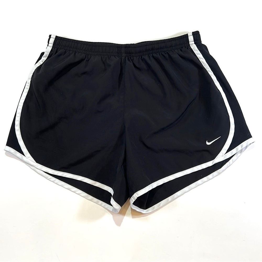 Nike Black & White Tempo Brief Lined Running Shorts Girls XL EUC